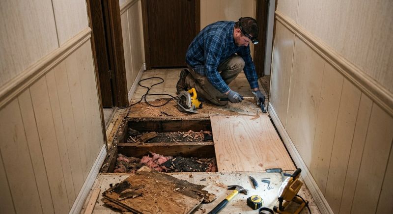 Plywood Subfloor Repair in Kansas City, KS