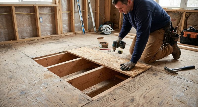 Plywood Subfloor Repair in Kansas City, KS