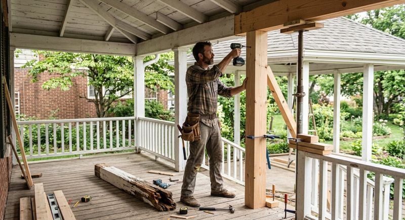 Portico Post Replacement in Wilmington, NC