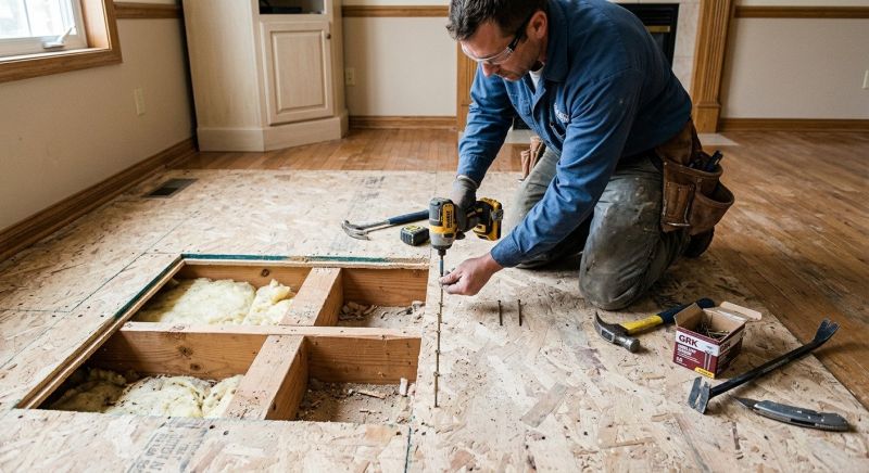 Squeaky Wood Floor Repair in Wilmington, NC